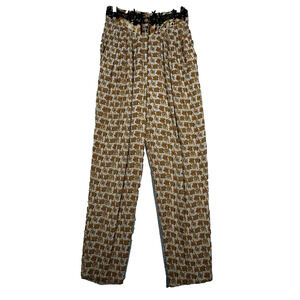 Marsha Brander for Componix Pants Women 8 Brown Geometric Palazzo‎ Pants Neutral